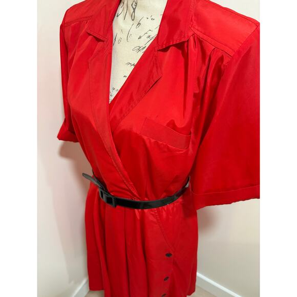 Vintage 80s/90s Darian Red & Black Dress w/ Pockets Size 8 - Picture 1 of 11